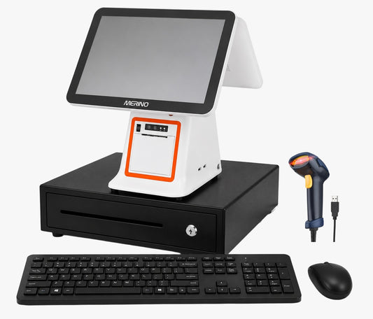 Punto de venta Pos/doble pantalla 15,6 pulgadas con impresora 80 mm integrada